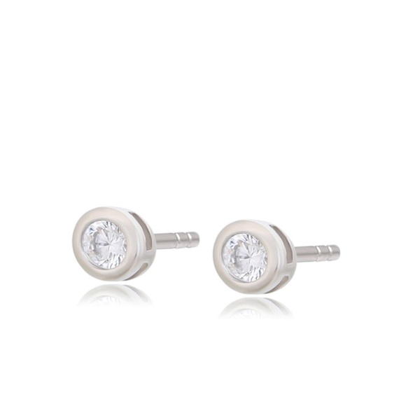 Stud Earrings Platinum Plated CZ Zirconia Luxury Jewelry - Picture 7 of 11